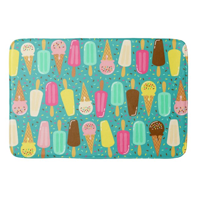 Buntes Eiscrememuster Sommer Badematte (Vorderseite)
