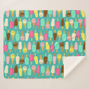 Buntes Eiscrememuster Sommer Sherpadecke