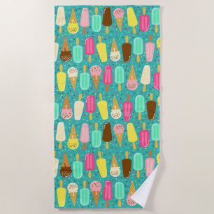 Buntes Eiscrememuster Sommer Strandtuch