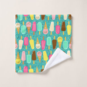 Buntes Eiscrememuster Sommer Waschlappen