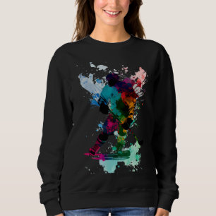 Buntes Eishockey Eishockeyspieler 3 Sweatshirt
