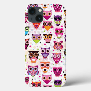 Buntes Eulen-Muster für Kinder 2 Case-Mate iPhone Hülle