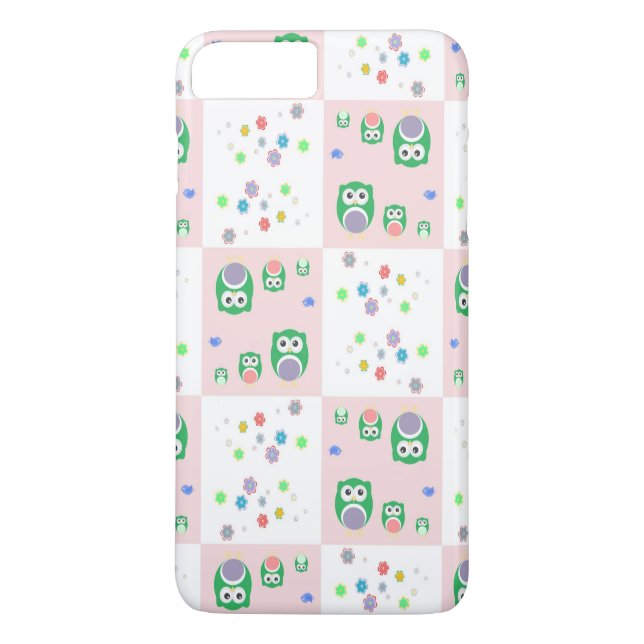Buntes Eulen-Muster für Kinder Case-Mate iPhone Hülle (Rückseite)