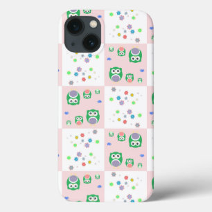 Buntes Eulen-Muster für Kinder iPhone 13 Hülle