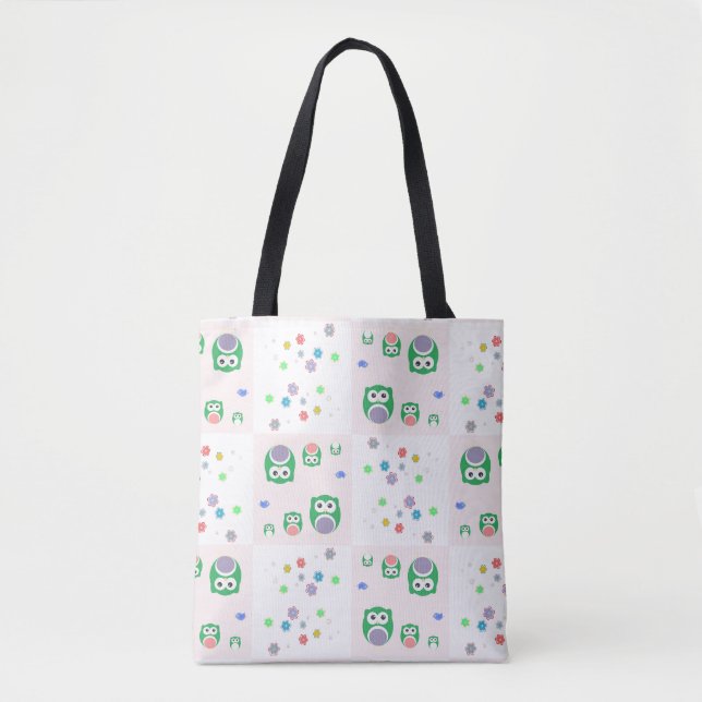 Buntes Eulen-Muster für Kinder Tasche (Vorderseite)