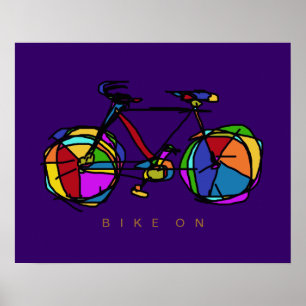 buntes Fahrrad in lila Dekoration