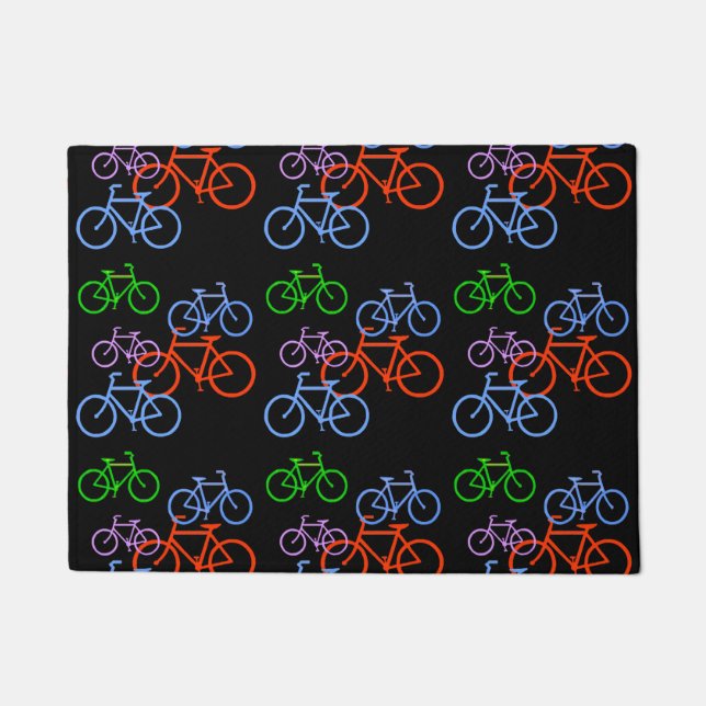 Buntes Fahrrad-Muster Fußmatte (Vorderseite)