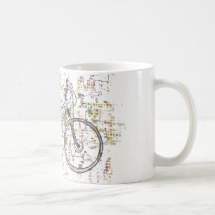 Buntes Fahrradzeichnen Kaffeetasse