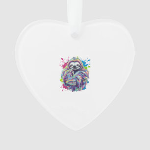 Buntes Faultier Süßes Tier Kunst Lustiges Grafik T Ornament