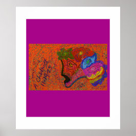 Buntes Fischmuster Poster