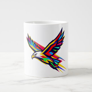 Buntes Fliegender Adler Regenbogen Logo Sportgesch Jumbo-Tasse