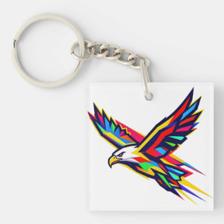 Buntes Fliegender Adler Regenbogen Logo Sportgesch Schlüsselanhänger