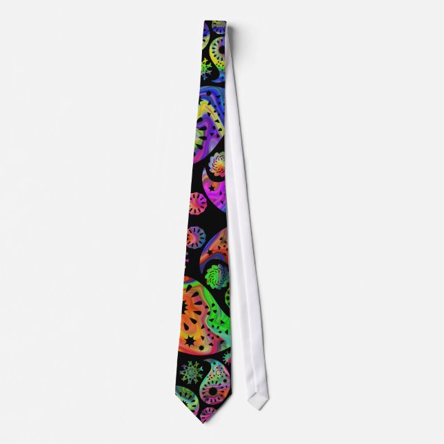 Buntes flippiges Paisley-Muster Krawatte (Vorderseite)