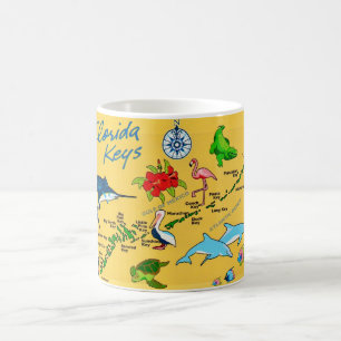 Buntes Florida Keys Karte Kasse Kaffeetasse