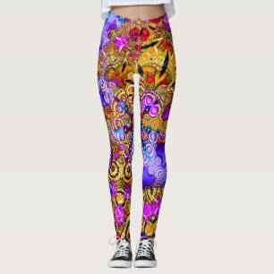 Buntes Fraktal-Durcheinander Leggings