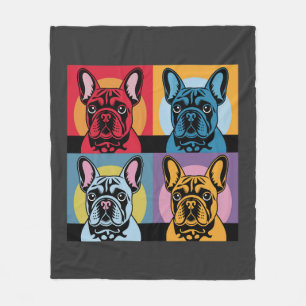 Buntes Französische Bulldogge Pop Art Design für H Fleecedecke