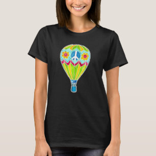 Buntes Friedenszeichen Heißluftballon Künstlerisch T-Shirt