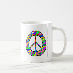 buntes Friedenszeichen Kaffeetasse