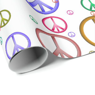 Buntes Friedenszeichen-Packpapier Geschenkpapier