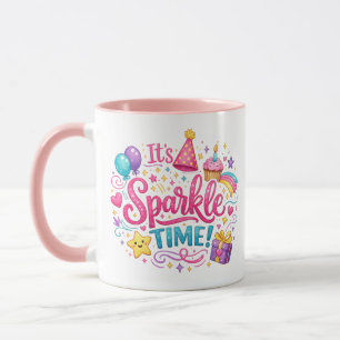 Buntes Funkelnde Zeit Geburtstagsfeier Kaffeetasse