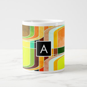 Buntes Funky Retro-Inspiriert Jumbo-Tasse