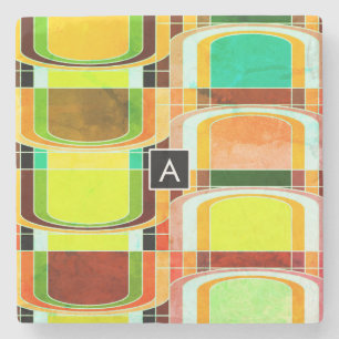 Buntes Funky Retro-Inspiriert Steinuntersetzer