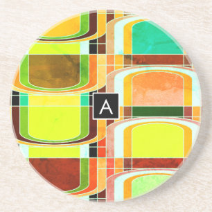 Buntes Funky Retro-Inspiriert Untersetzer