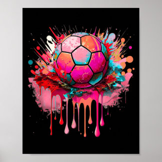 Buntes Fußballtrikot Grafik Sportkunst Poster
