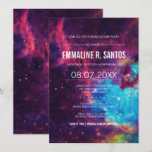 Buntes Galaxie-Abschluss-Party laden ein