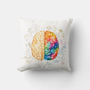 Buntes Gehirn - Wissenschaft Und Kunst - Neurowiss Kissen