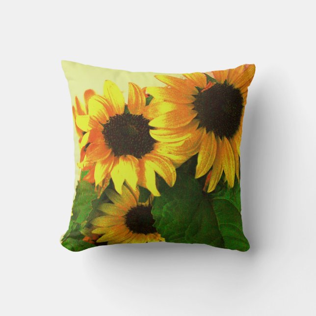 Buntes Gelb der Sonnenblumen Kissen (Vorderseite)