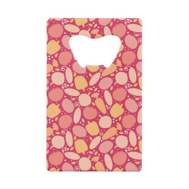 Buntes Gemüsemuster Kreditkarten Flaschenöffner (Vorderseite)