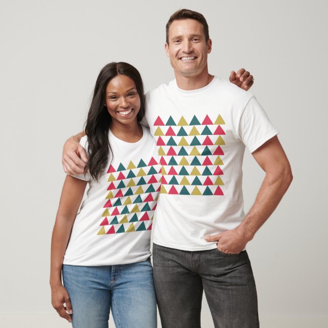Buntes geometrisches Dreiecksmuster T-Shirt (Unisex)