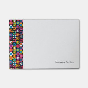 Buntes geometrisches Muster mit Hexagonen Post-it Klebezettel