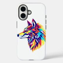 Buntes geometrisches Wolf iPhone / iPad Case