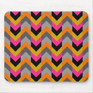 Buntes geometrisches Zickzack Muster Mousepad