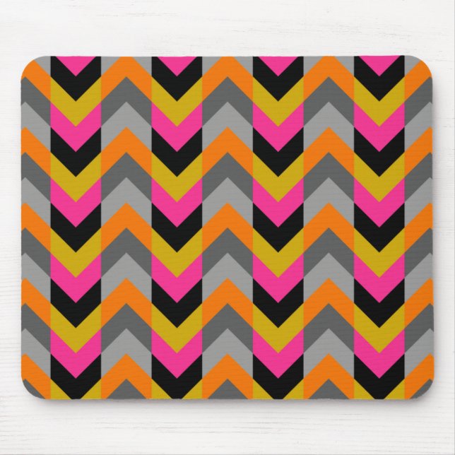 Buntes geometrisches Zickzack Muster Mousepad (Vorne)