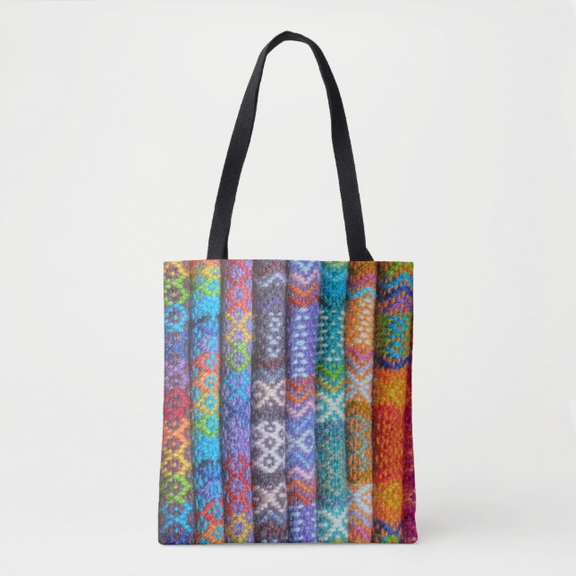 Buntes gesponnenes Gewebe Tasche (Vorderseite)