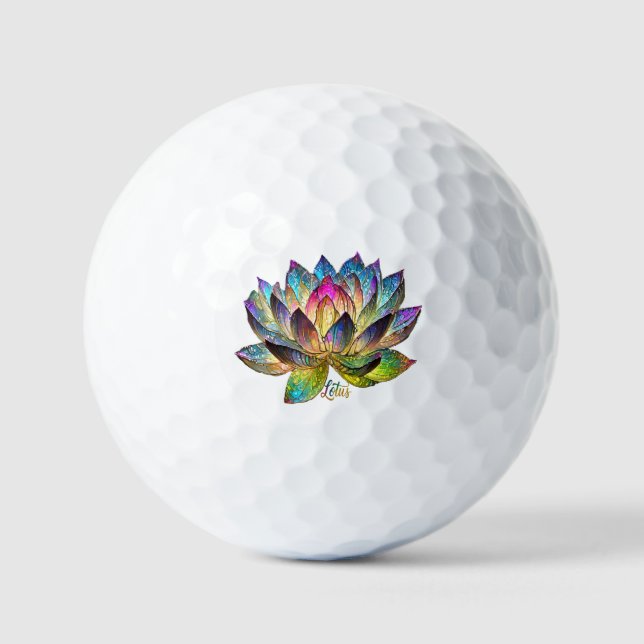 Buntes Glas-Lotusblume Golfball (Vorderseite)