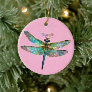 Buntes Glaslibellen-Mosaik Keramik Ornament