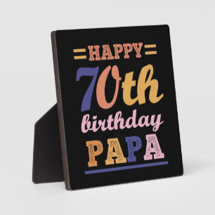 Buntes Glück 70. Geburtstag Papa Sprichwort Zitat Fotoplatte