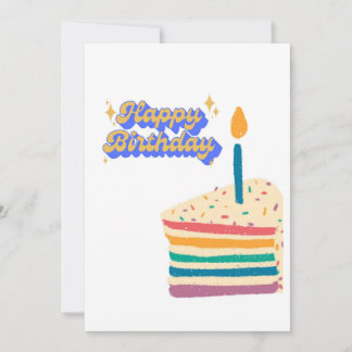 Buntes Glück Geburtstagskuchen Gruß Einladung