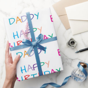 Buntes Glück zum Geburtstag Daddy - Spaß und kühne Geschenkpapier