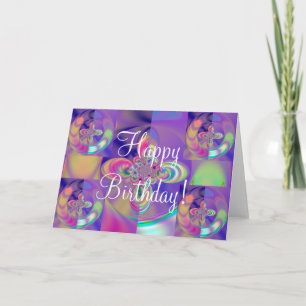 Buntes Glück zum Geburtstag! Karte