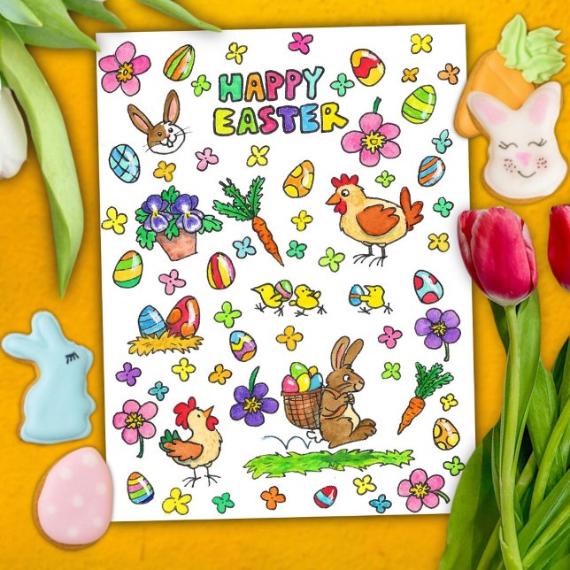 Buntes glückliches Ostern Postkarte (Von Creator hochgeladen)
