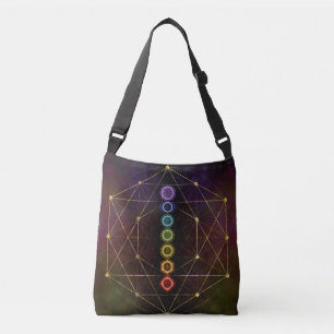 Buntes glühendes Chakras Tragetaschen Mit Langen Trägern