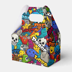 Buntes Graffiti-Charakter-Muster Geschenkschachtel