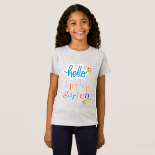 Buntes Hallo Kindergarten Erster Schultag T-Shirt