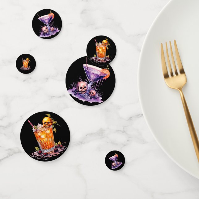 Buntes Halloween-Cocktailglas Konfetti (Gruppe)