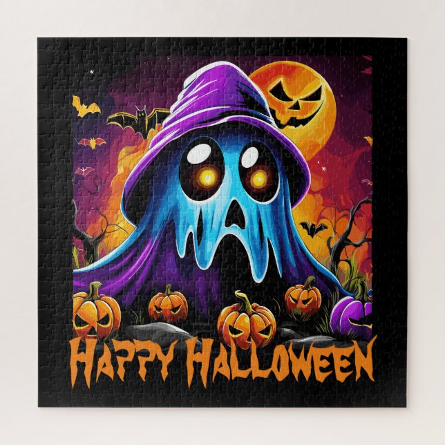 Buntes Halloween Ghost Pumpkin Happy Halloween (Vertikal)